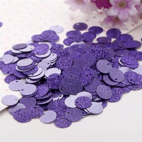 AUNANGLJSCS Flache, runde Paillette, 10 g Pailletten, 10 mm, Blitzpulver, PVC-Glitzer-Pailletten, Nähen, Basteln, DIY-Zubehör for Kleidungsstücke (Farbe: Grau)(D-Purple) von AUNANGLJSCS