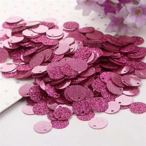 AUNANGLJSCS Flache, runde Paillette, 10 g Pailletten, 10 mm, Blitzpulver, PVC-Glitzer-Pailletten, Nähen, Basteln, DIY-Zubehör for Kleidungsstücke (Farbe: Grau)(Rose) von AUNANGLJSCS