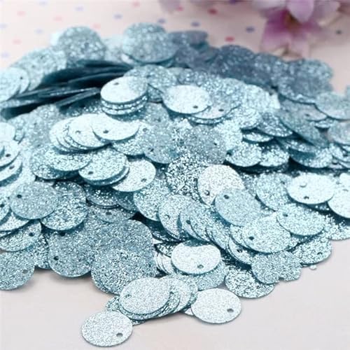 AUNANGLJSCS Flache, runde Paillette, 10 g Pailletten, 10 mm, Blitzpulver, PVC-Glitzer-Pailletten, Nähen, Basteln, DIY-Zubehör for Kleidungsstücke (Farbe: Grau)(Sky Blue) von AUNANGLJSCS