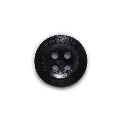 AUNANGLJSCS Knöpfe für Nähen von Knöpfen aus Kunstharz Knöpfe for Nähen, 4-Loch-Knöpfe, runde Knöpfe, Holzknöpfe(Black,18mm) von AUNANGLJSCS