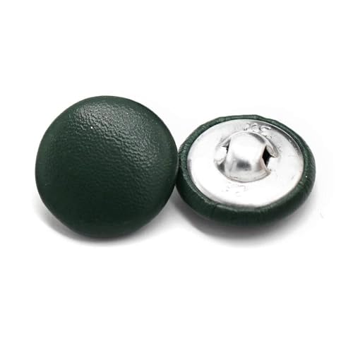 AUNANGLJSCS Knöpfe für Nähen von Knöpfen aus Kunstharz Knöpfe for Nähen, 6 Stück lederbezogene Knöpfe mit dekorativen Ösenknöpfen(Green,20mm) von AUNANGLJSCS