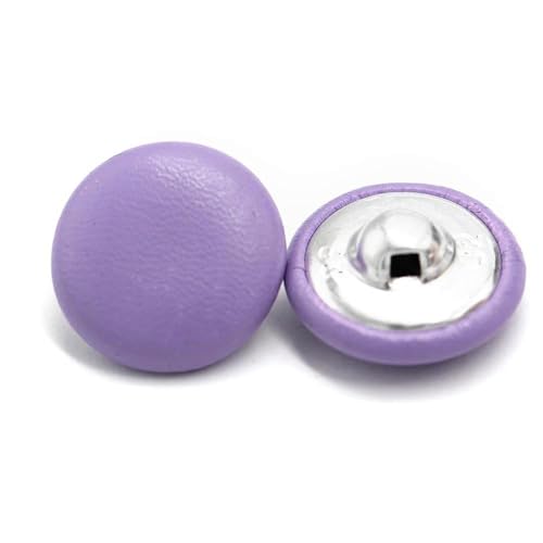 AUNANGLJSCS Knöpfe für Nähen von Knöpfen aus Kunstharz Knöpfe for Nähen, 6 Stück lederbezogene Knöpfe mit dekorativen Ösenknöpfen(Purple,20mm) von AUNANGLJSCS