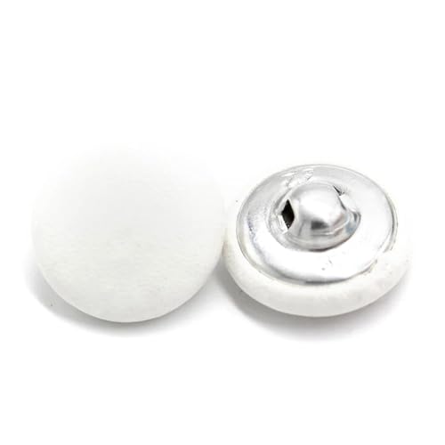 AUNANGLJSCS Knöpfe für Nähen von Knöpfen aus Kunstharz Knöpfe for Nähen, 6 Stück lederbezogene Knöpfe mit dekorativen Ösenknöpfen(White,15mm) von AUNANGLJSCS