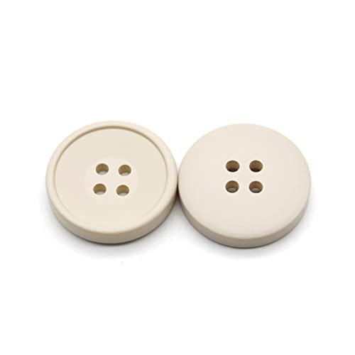 AUNANGLJSCS Knöpfe für Nähen von Knöpfen aus Kunstharz Knöpfe for Nähen, runder Knopf, 4-Loch-Knöpfe, Kunstharz-Nähknopf, 6 Stück(Beige,18mm) von AUNANGLJSCS