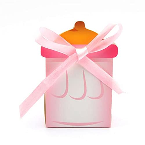 Pralinenschachtel für Hochzeitsgeschenke Hochzeitsgeschenkboxen, 50 Stück, Papier, Milchflasche, Design, Süßigkeitenschachtel, Papiertüte, Süßigkeiten-Geschenkbox, Babyparty, Taufe, Kindergeburtstag, von AUNANGLJSCS