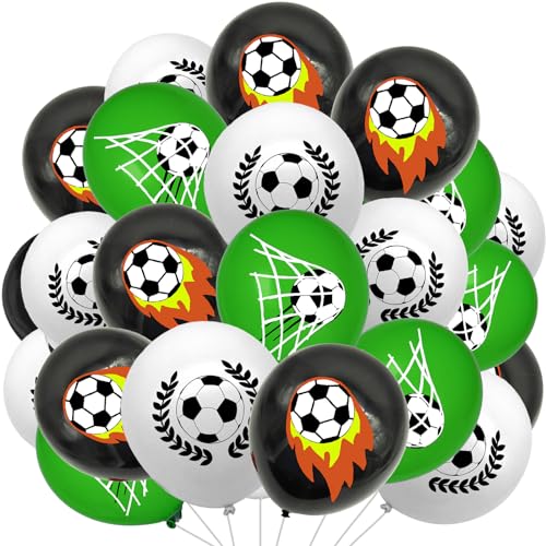 AUNGKWANG 30 Pcs Fußball Ballons,12 Zoll World Cup Latex Fußball Luftballons,Fussball Deko Geburtstag für Kinder,Fussball Geburtstag Deko,Luftballons Fussball für Party Deko Kindergeburtstag Jungen(E) von AUNGKWANG