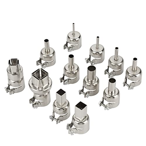 12Pcs Heat Gun Nozzles Kit, Yihua Hot Air Nozzles Hot Air Rework Station Nozzles For 850 Hot Air Soldering Station Repair Tool Accessory von AUNMAS