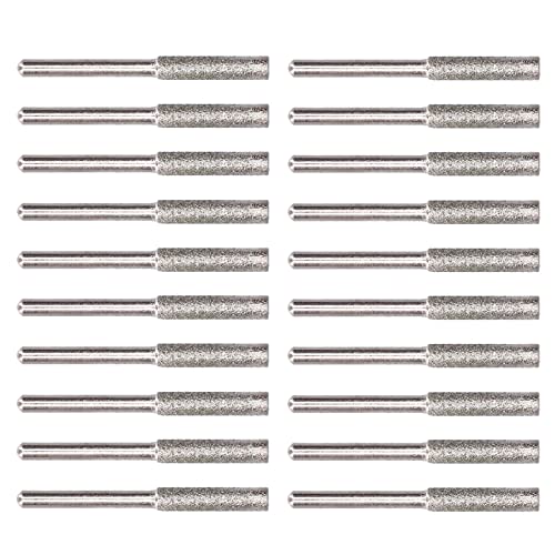 20 Stück Kettensägenschärfer-Fräser – Hochwertige Rotierende Schleifkopffeile für Kettensäge – Geeignet für 7/32-Zoll- und Verschiedene Kettensägenketten (4mm) von AUNMAS