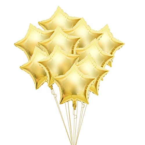 Sternballons, 10 Stück, Fünf Sterne, Aluminiumfolienballons, Aufblasbare Luftballons für Hochzeit, Geburtstag, Party, Verlobung (GOLD) von AUNMAS