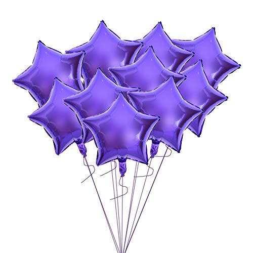 Sternballons, 10 Stück, Fünf Sterne, Aluminiumfolienballons, Aufblasbare Luftballons für Hochzeit, Geburtstag, Party, Verlobung (PURPLE) von AUNMAS