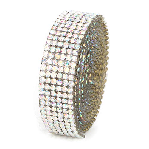 Strass-Kristall-Mesh-Bänder Zum Aufbügeln für Hochzeitskleidbesatz, Exquisite Funkelnde Strass-Bänder für die Braut, Bekleidungszubehör für Hochzeitskleider und Schuhe (AB Farbe von AUNMAS