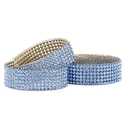 Strass-Kristall-Mesh-Bänder Zum Aufbügeln für Hochzeitskleidbesatz, Exquisite Funkelnde Strass-Bänder für die Braut, Bekleidungszubehör für Hochzeitskleider und Schuhe (Blau 6 von AUNMAS