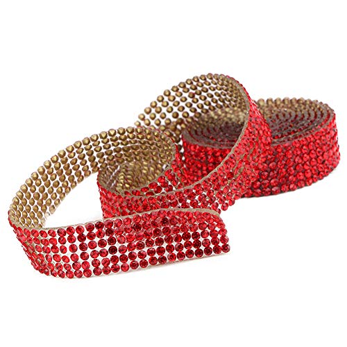 Strass-Kristall-Mesh-Bänder Zum Aufbügeln für Hochzeitskleidbesatz, Exquisite Funkelnde Strass-Bänder für die Braut, Bekleidungszubehör für Hochzeitskleider und Schuhe (Rot 6 von AUNMAS