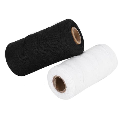 Weicher und Starker Webfaden aus Baumwolle, 1 Mm Durchmesser für Teppiche, Bänder, Decken, 2 Stück Stickmaschinengarn in Schwarz + Weiß, Ideal für Webmaschinenbenutzer Weicher und Starker Webfaden aus Baumwolle, 1 Mm Durchmesser für Teppiche, Bänder, Decken, 2 Stück Stickmaschinengarn in Schwarz + Weiß, Ideal für Webmaschinenbenutzer von AUNMAS