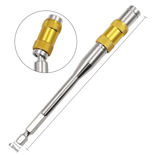 1/4" Hex Magnetic Screw Drill Tip Locking Bit Quick Change Holder Drive Guide Drill Bit Screwdriver Bit 145mm Extension Rod AUOQKQUT(Silver-Yellow) von AUOQKQUT