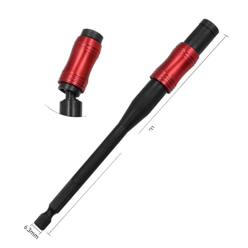 145mm Hex Magnetic Ring Screwdriver Bits Drill Hand Tools 1/4" Extension Rod Quick Change Holder Drive Guide Screw Drill Tip AUOQKQUT(Black Red) von AUOQKQUT