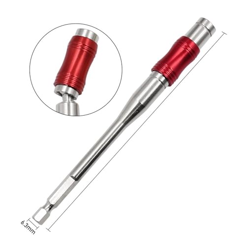 145mm Hex Magnetic Ring Screwdriver Bits Drill Hand Tools 1/4" Extension Rod Quick Change Holder Drive Guide Screw Drill Tip AUOQKQUT(White Red) von AUOQKQUT