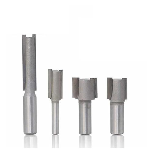 1Pcs 6.35/12.7mm Shank Single And Double Straight Knife Wood Router Bits Woodworking Tool Endmill Milling Cutter Corner Over Bit AUOQKQUT(204) von AUOQKQUT