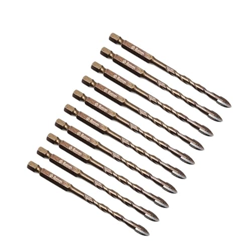 3~12mm Best Cross Hex Tile Drill Bits Set for Glass Ceramic Concrete Hole Opener Brick Hard Alloy Triangle Bit Tools AUOQKQUT(10pcs 6mm) von AUOQKQUT