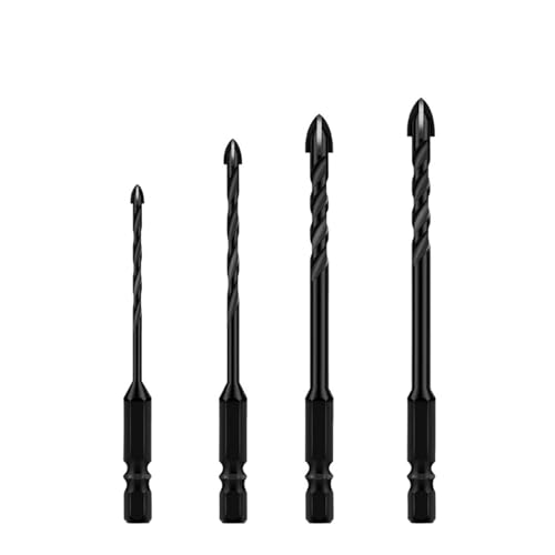 4/5/7pcs Cross Hex Drill Bit Set For Concrete Porcelain Tile Glass Metal Professional Multifunction Drill Bits Carbide Drills AUOQKQUT(4pcs 3 4 5 6mm) von AUOQKQUT