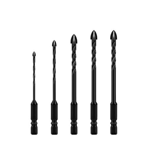 4/5/7pcs Cross Hex Drill Bit Set For Concrete Porcelain Tile Glass Metal Professional Multifunction Drill Bits Carbide Drills AUOQKQUT(5pcs 3 4 5 6 6mm) von AUOQKQUT