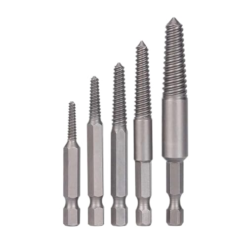 5pcs Screw Extractor Center Drill Bits Guide Set Broken Damaged Bolt Remover Hex Shank And Spanner For Broken Hand Tool AUOQKQUT von AUOQKQUT