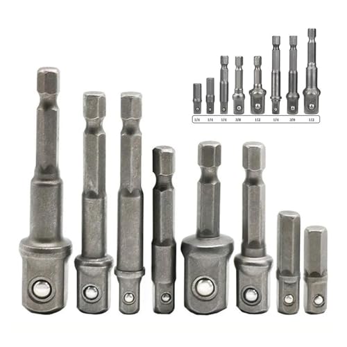 8pcs Sleeve Connecting Rod Head Socket Adapter Impact Hex Shank Drill Bits Bar Set 1/4" 3/8" 1/2" Bits Power Tool Accessories AUOQKQUT von AUOQKQUT