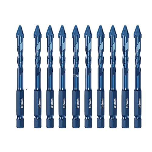 High Hardness Eccentric Drill Precision Drilling 6/8/10/12mm Glass Tile Ceramic Punching Rock Slab Triangle Drill bit AUOQKQUT(10pcs-6mm) von AUOQKQUT