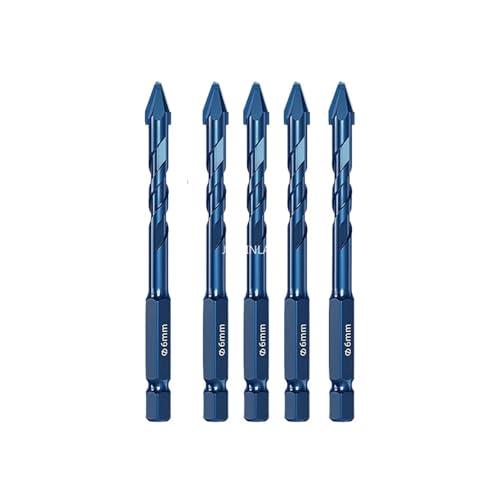 High Hardness Eccentric Drill Precision Drilling 6/8/10/12mm Glass Tile Ceramic Punching Rock Slab Triangle Drill bit AUOQKQUT(5pcs-6mm) von AUOQKQUT