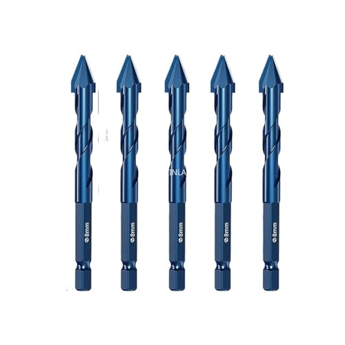 High Hardness Eccentric Drill Precision Drilling 6/8/10/12mm Glass Tile Ceramic Punching Rock Slab Triangle Drill bit AUOQKQUT(5pcs-8mm) von AUOQKQUT