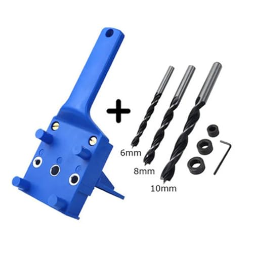 Woodworking Tool Handheld Drill Guide Hole Saw Tools Drill Bits Drilling Locator Straight Hole Locator Carpenter Corner Clamp AUOQKQUT(Blue-Set 1) von AUOQKQUT