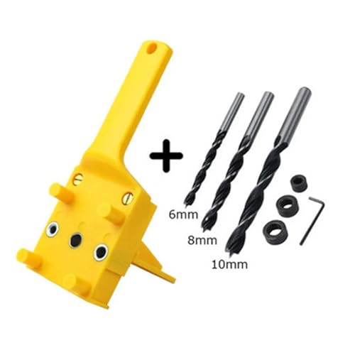 Woodworking Tool Handheld Drill Guide Hole Saw Tools Drill Bits Drilling Locator Straight Hole Locator Carpenter Corner Clamp AUOQKQUT(Yellow-Set 1) von AUOQKQUT