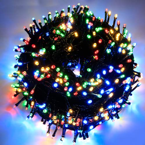 AURSTORE Basa Lichterkette, 8 Modi, 10 m, 100 LEDs, romantische Dekoration für Weihnachtsbaum, Hochzeit, Party, Lichterkette innen (grüner Draht, mehrfarbig) von AURSTORE