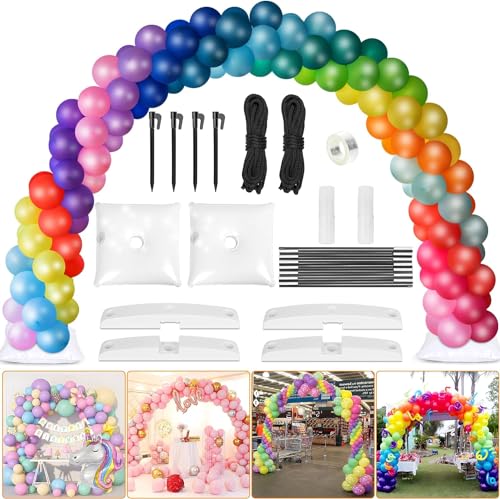 Ballonbogen-Set, 2,7 Mete Höhe und 3 Meter Breite, verstellbares Ballonbogen-Ständer-Set, Ballonbogen-Rahmen mit Sockel für Hochzeit, Babyparty, Geburtstag, Partyzubehör, Dekorationen von AUSYDE