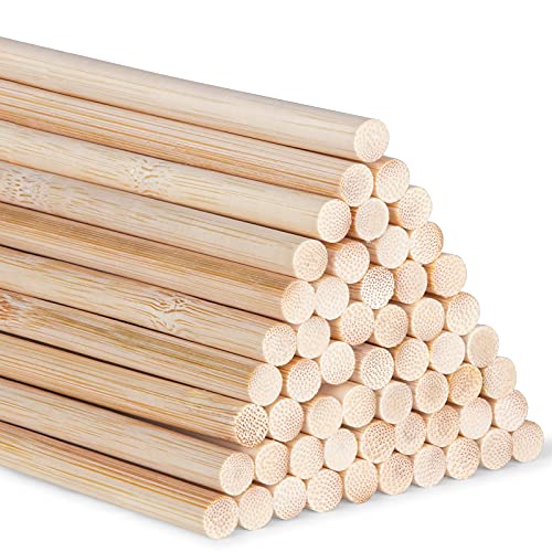 Bambusstäbe zum Basteln, 30,5 cm, lange Holzstäbchen für Heimwerker, 55 Stück 6mm / 0.25inch holz von AUSYDE