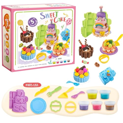 AUTOECHO Play Dough Ice Cream Spielset,Play Color Dough, Kunstton und Teig für Kinder, Ton- und Modellierwerkzeug-Set, Art Clay & Dough, Spielknete-Set für Kinder, Mädchen und von AUTOECHO