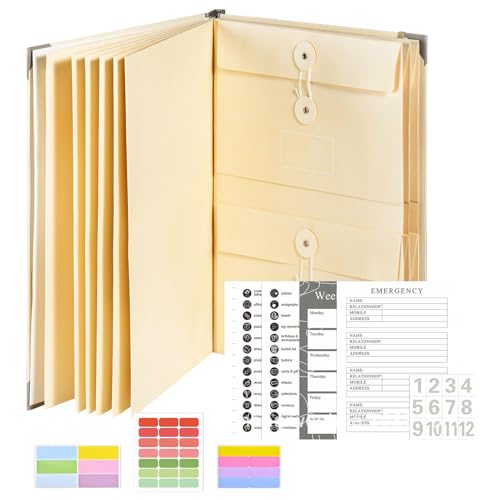 Veleron Life Book Organizer, Portable Storage Document Organizer Binder, Mehrzweck In Case I Go Binder, Large Capacity Veleron Receipt Storage Folder Für Schule, Büro, Haus von AUTOECHO