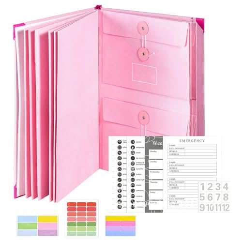 Veleron Life Book Organizer, Portable Storage Document Organizer Binder, Mehrzweck In Case I Go Binder, Large Capacity Veleron Receipt Storage Folder Für Schule, Büro, Haus von AUTOECHO