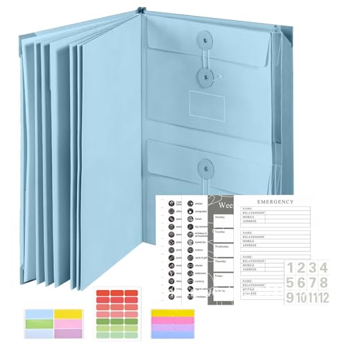 Veleron Life Book Organizer, Portable Storage Document Organizer Binder, Mehrzweck In Case I Go Binder, Large Capacity Veleron Receipt Storage Folder Für Schule, Büro, Haus von AUTOECHO