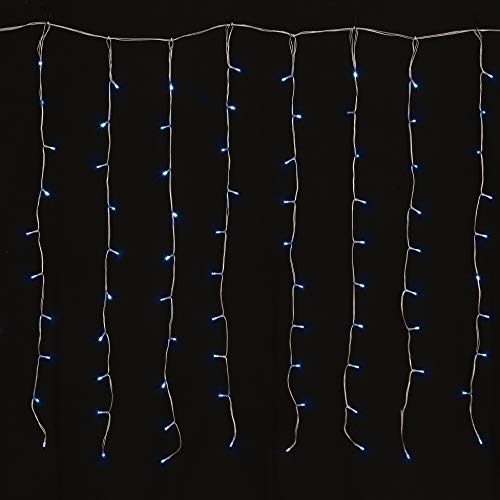 AUTOUR DE MINUIT Solar-Banner, 140 LEDs, blau, L2 x H1 m – 8 Funktionen – Kabel Tp von AUTOUR DE MINUIT