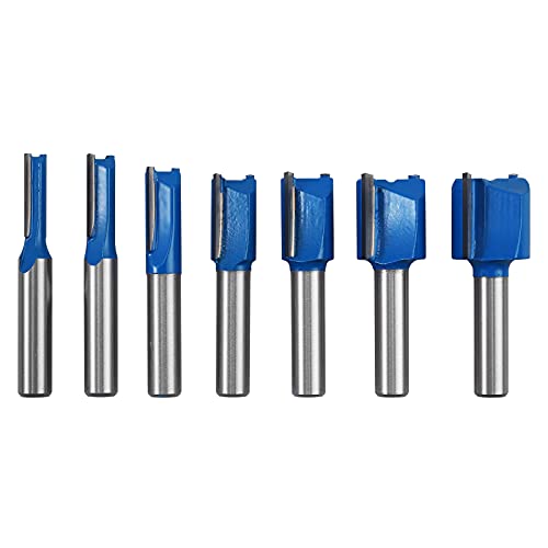 AUTOUTLET 7 Stück Bündigfräser 8mm Schaft, Gerade Fräser Set Holz Fräser Router Bit Oberfräser Nutfräser Holzfräser Fräser Kopierfräser Oberfräser Nutfräser - 6mm, 8mm, 10mm, 12mm, 14mm, 18mm, 20mm von AUTOUTLET