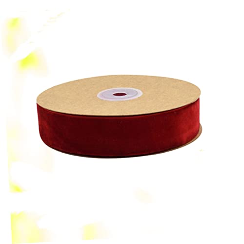 AUTSUPPL 1 Rolle Geschenkverpackungsband ribbon bandfeile Schleifenband halsketten hochzeitsringe bandalette Spitzenband rotes Tüllband Girlandendekor Weihnachtssamtband Hochzeitsband von AUTSUPPL