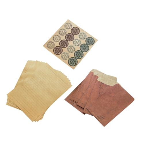 AUTSUPPL 1 Satz Retro Liebesbrief Umschlag Vintage-Haushaltspapier Mini-Aufkleber Festival-Vintage-Papier Packpapier Kraft Briefpapier zum Valentinstag tragbare Vintage-Umschläge Brown von AUTSUPPL