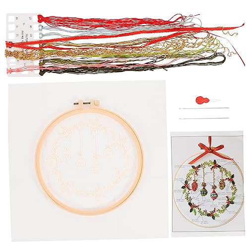 AUTSUPPL 1 Satz Weihnachtskreuzstich Farbfäden zum Sticken Ornament-Sets Punch-Stickerei-Kit embroidery kit embroidery set Stickset für Anfänger sticken handwerk werkzeug Baumwollkleidung von AUTSUPPL