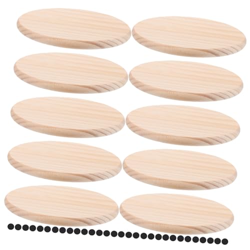 AUTSUPPL 1 Set Untersetzer Tassengrundplatten Getränkebecherunterlage Holzbecherunterlage Holzbechermatten DIY Zubehör Tassenauflagen Holzrohlinge Zum Basteln Hitzebeständige von AUTSUPPL