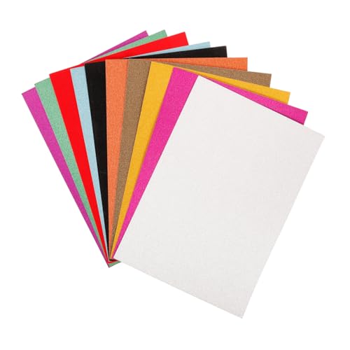 AUTSUPPL 10 Blätter Glitzerpapier Papier Zum Basteln Glitzerndes Bastelpapier Farbiges Papier Kartenvorrat Farbig Farbiges Kartonpapier Zubehör Für Die Kartenherstellung Diy-papier Colorful von AUTSUPPL