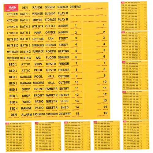 AUTSUPPL 10 Blatt Elektrokasten Etikettenaufkleber Etiketten Schalttafelzubehör Leistungsschalter Aufkleber Schalttafel Identifizierungsaufkleber Leistungsschalter Aufkleber von AUTSUPPL