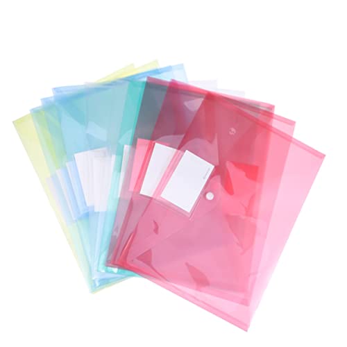 AUTSUPPL 10 Stück A4 Dokumentenmappe Mit Knopf Transparent Organizer Für Büro Geschäft Zuhause Mehrfarbig Rot Blau Weiß Gelb Grün Jede Farbe von AUTSUPPL