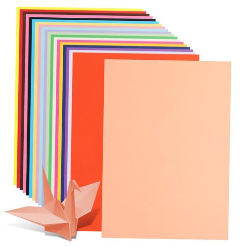 AUTSUPPL 100 Blatt Origami Kartonpapier Pastellpapier Zum Basteln Farbiges Baupapier Bunter Karton Farbiges Papier Mehrfarbiger Karton Farbiger Karton 8,5 x 11 Sortiert Kartenvorrat von AUTSUPPL