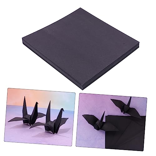 AUTSUPPL 100 Stück Doppelseitiges Quadratisches Origami Faltpapier Quadratisches Papier Origami Papier Schwarzes Papier von AUTSUPPL